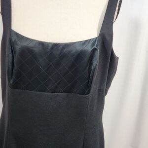 Antonio Melani Little Black Dress with Satin Front Size 14